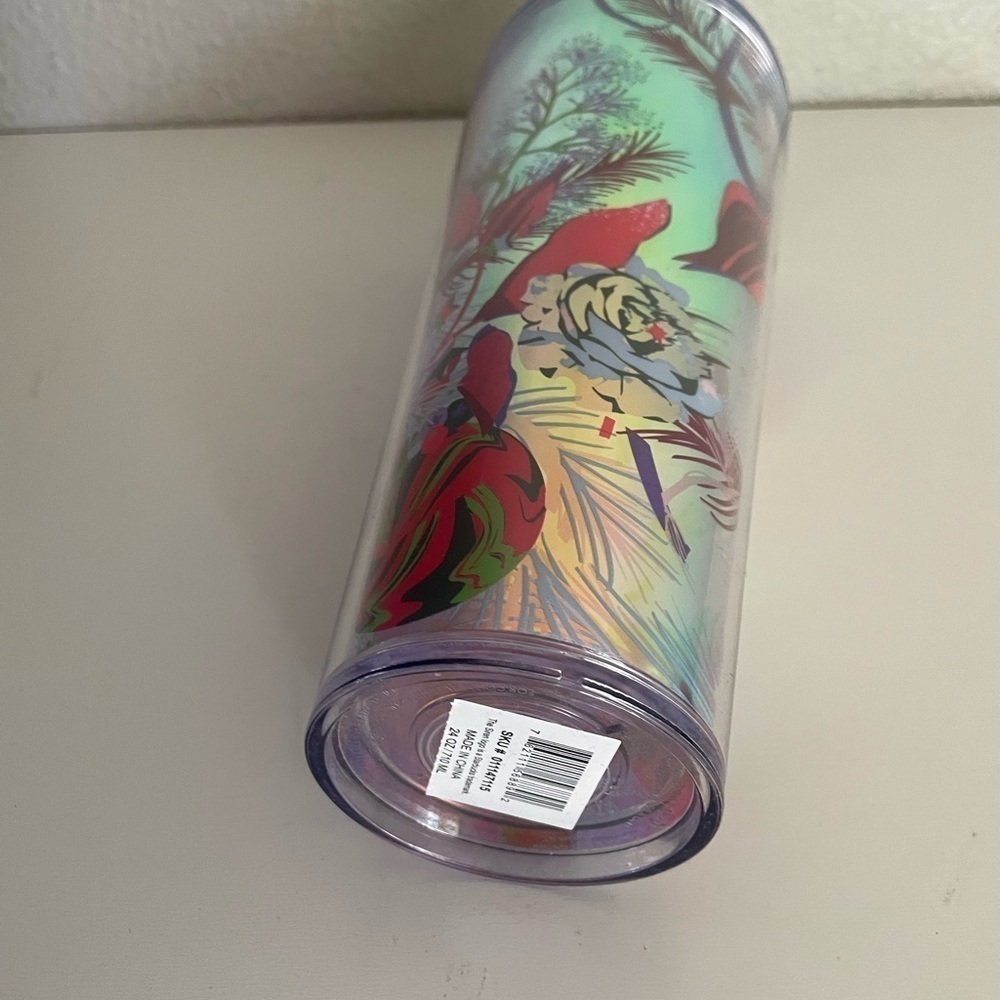 STARBUCKS Rose Straw Topper Christmas holiday 2023 cold cup tumbler 24 oz - Picture 6 of 8